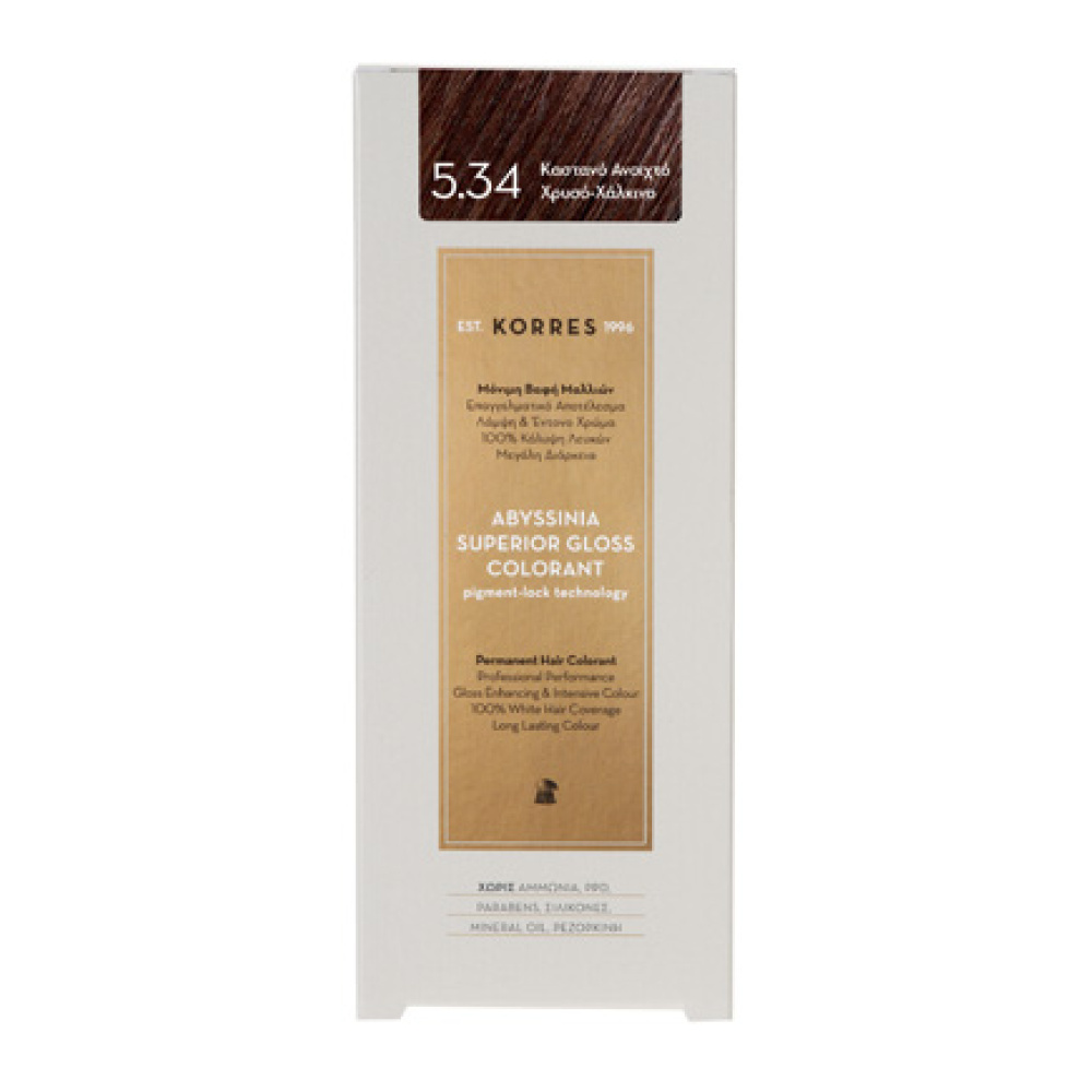 KORRES Abyssinia Superior Gloss Colorant 5.34 Καστανό Ανοιχτό Χρυσό-Χάλκινο 50ml