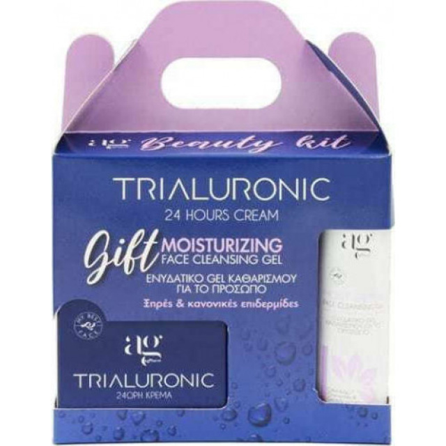 AgPharm Beauty Kit Trialuronic 24h Face Cream 50ml & Δώρο Moisturizing Face Cleansing Gel 100ml