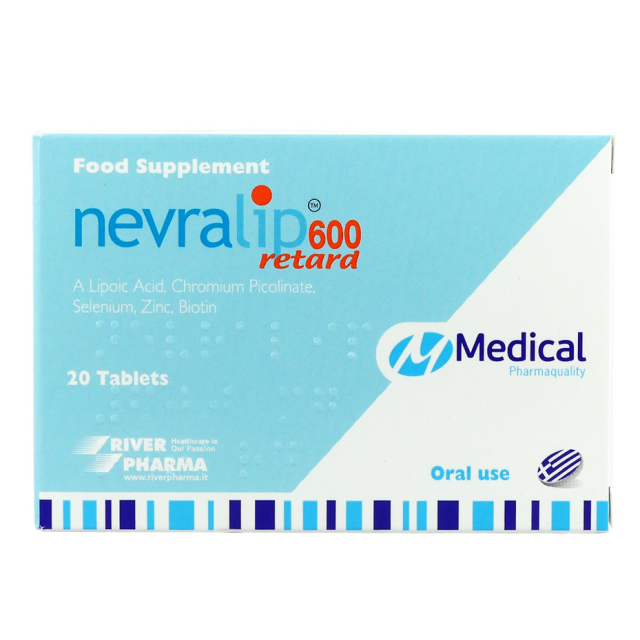 Medical Nevralip 600 Retard Συμπλήρωμα Διατροφής Mε Ισχυρές Αντιοξειδωτικές & Νευροτροφικές Ιδιότητες 30 ταμπλέτες