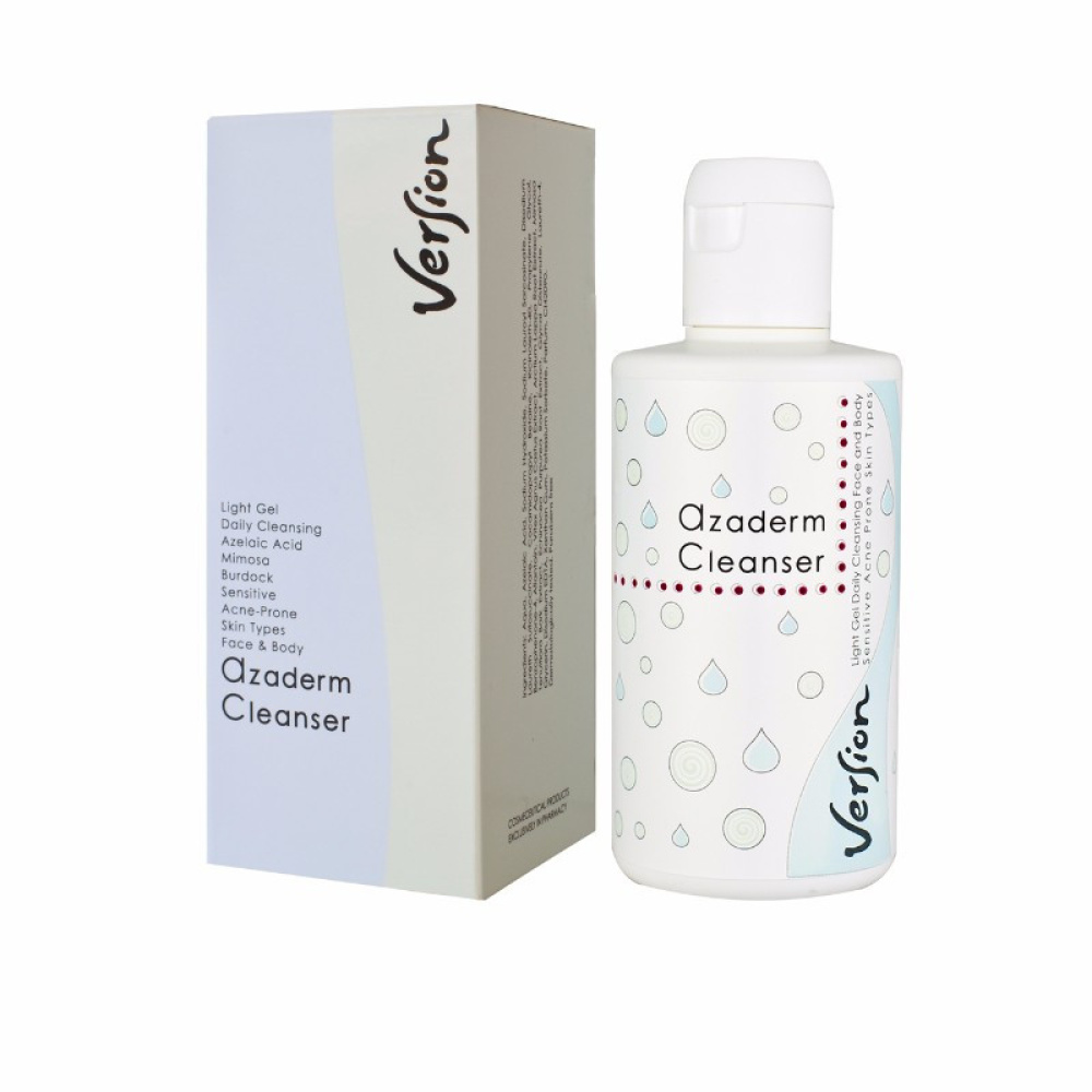 Version Derma Azaderm Cleanser Λεπτόρρευστο Gel Καθαρισμού κατά της Ακμής Καθημερινής Χρήσης, 200 ml