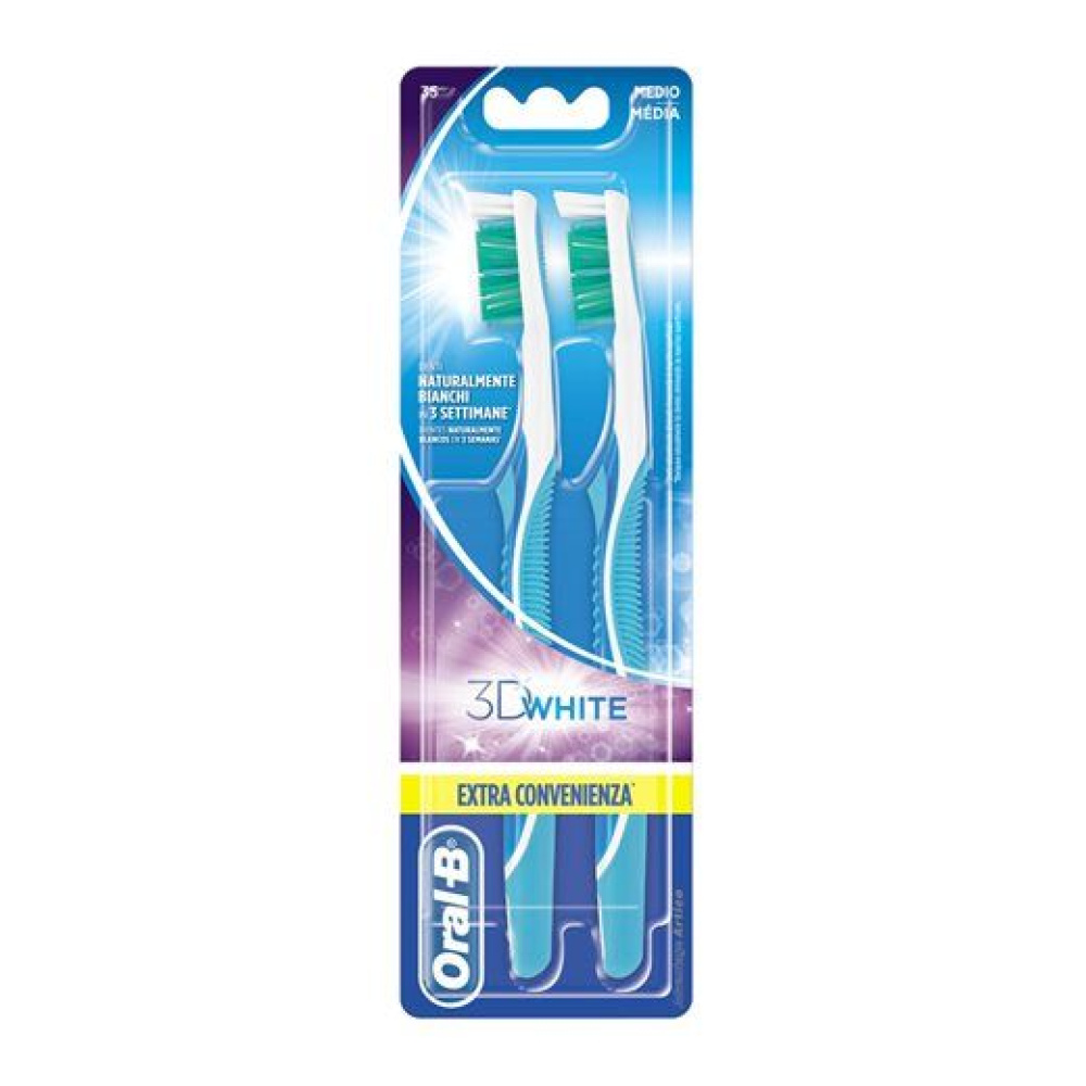 Oral-B 3D White 35, Οδοντόβουρτσα Μέτρια 2τμχ