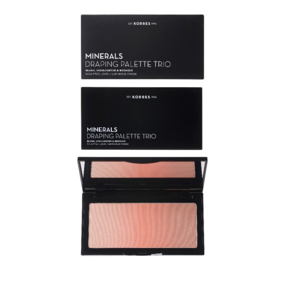 Korres Minerals Draping Palette Trio Coral, Παλέτα Τριών Αποχρώσεων 21gr