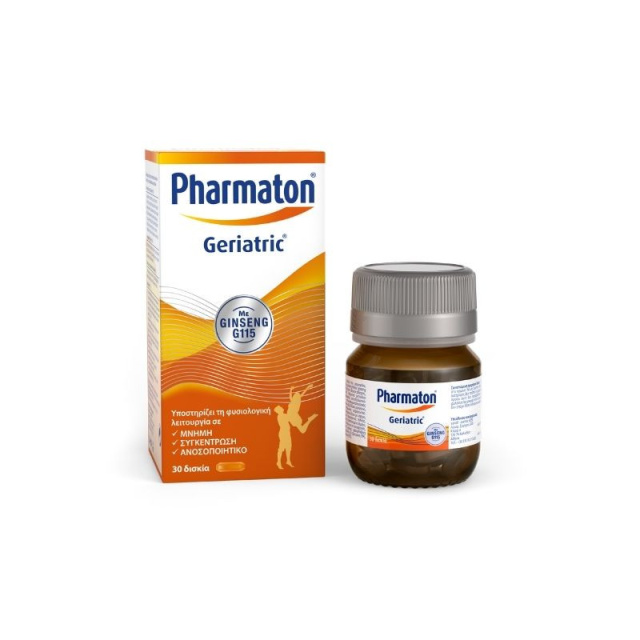 Pharmaton Geriatric Συμπλήρωμα Διατροφής με Ginseng G115 για Ενέργεια & Πνευματική Ευεξία, 30 tabs