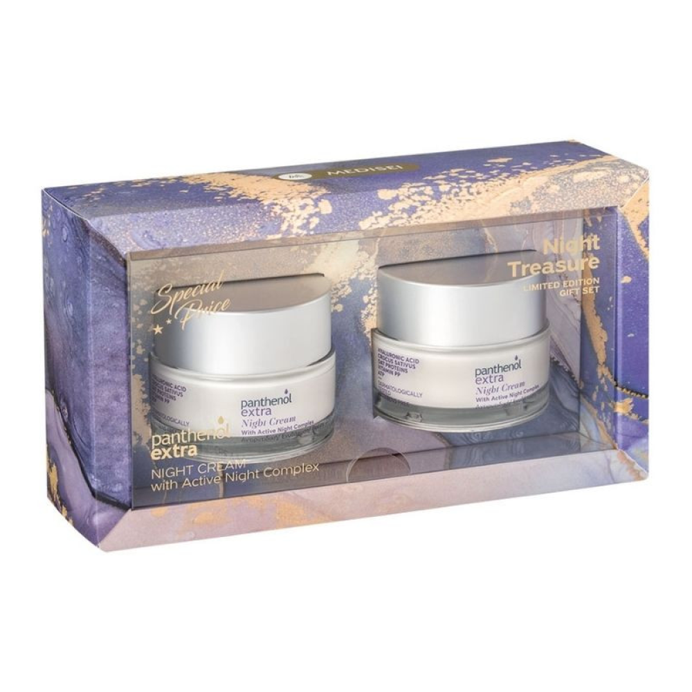 Panthenol Extra Promo Night Cream Αντιγηραντική Ενυδατική Κρέμα Προσώπου Νύχτας, 2x50ml