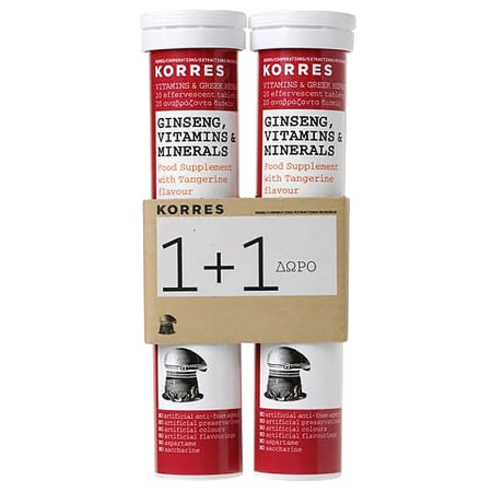 Korres Ginseng Vitamins & Minerals 2x18 effervescent tabs