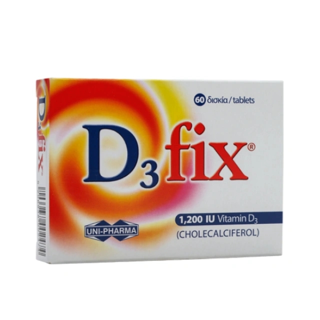 Uni-Pharma D3 Fix Βιταμίνη D3, 1.200iu 60tabs