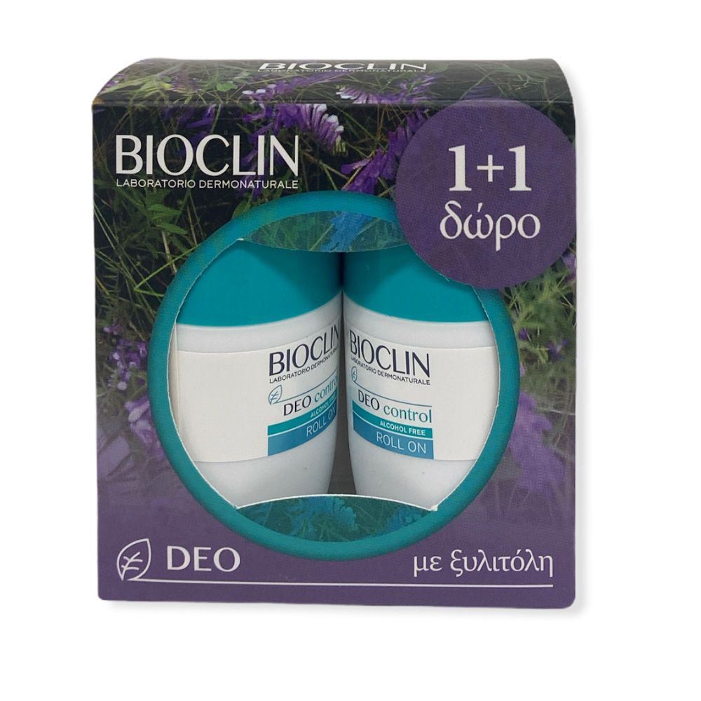 Bioclin Promo Deo Control Roll-On 1+1 Δώρο Αποσμητικό Roll-On για Έντονη Εφίδρωση, 2x50ml