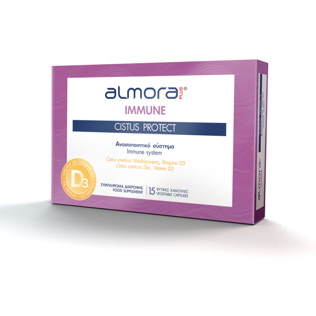 Almora Plus Immune Cistus Protect Συμπλήρωμα Διατροφής για ένα Ισχυρό & Θωρακισμένο Ανοσοποιητικό Σύστημα,15caps