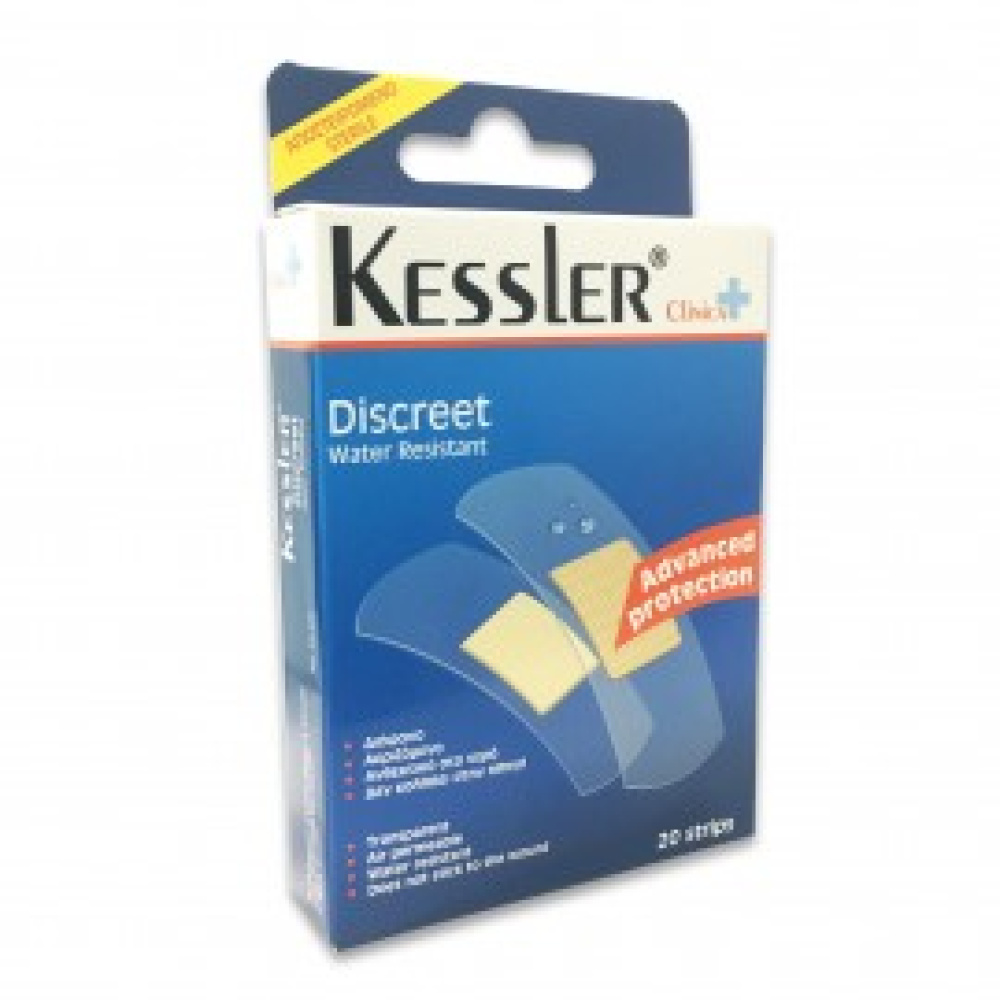 Kessler Discreet Αδιάβροχο Διάφανο Αυτοκόλλητο Strip (2 μεγέθη), 20 strips