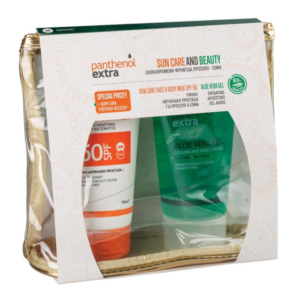Panthenol Extra Promo Sun Care Face and Body Milk SPF50 150ml & ΔΩΡΟ Aloe Vera Gel 150ml