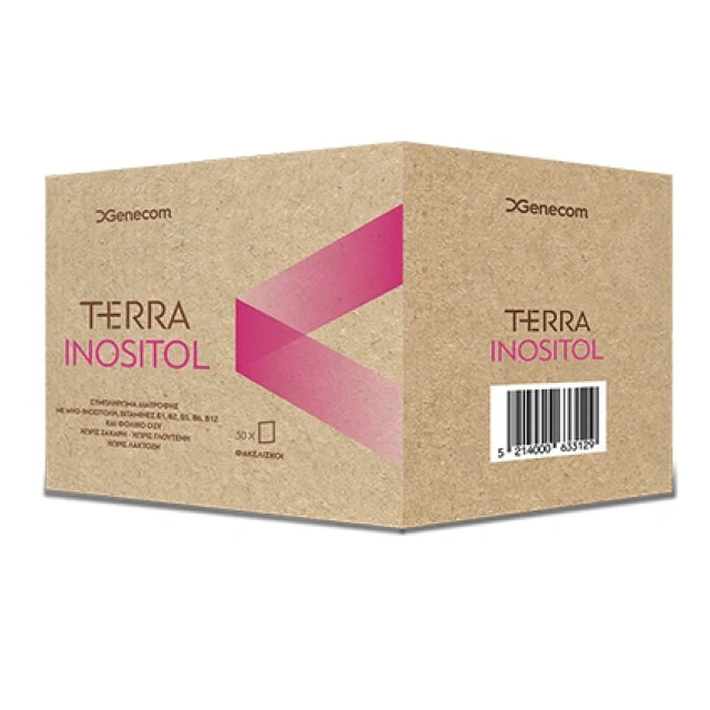 Genecom Terra Inositol Συμπλήρωμα διατροφής με Ινοσιτόλη για τη ρύθμιση της λειτουργίας των ωοθηκών, 30 sachets
