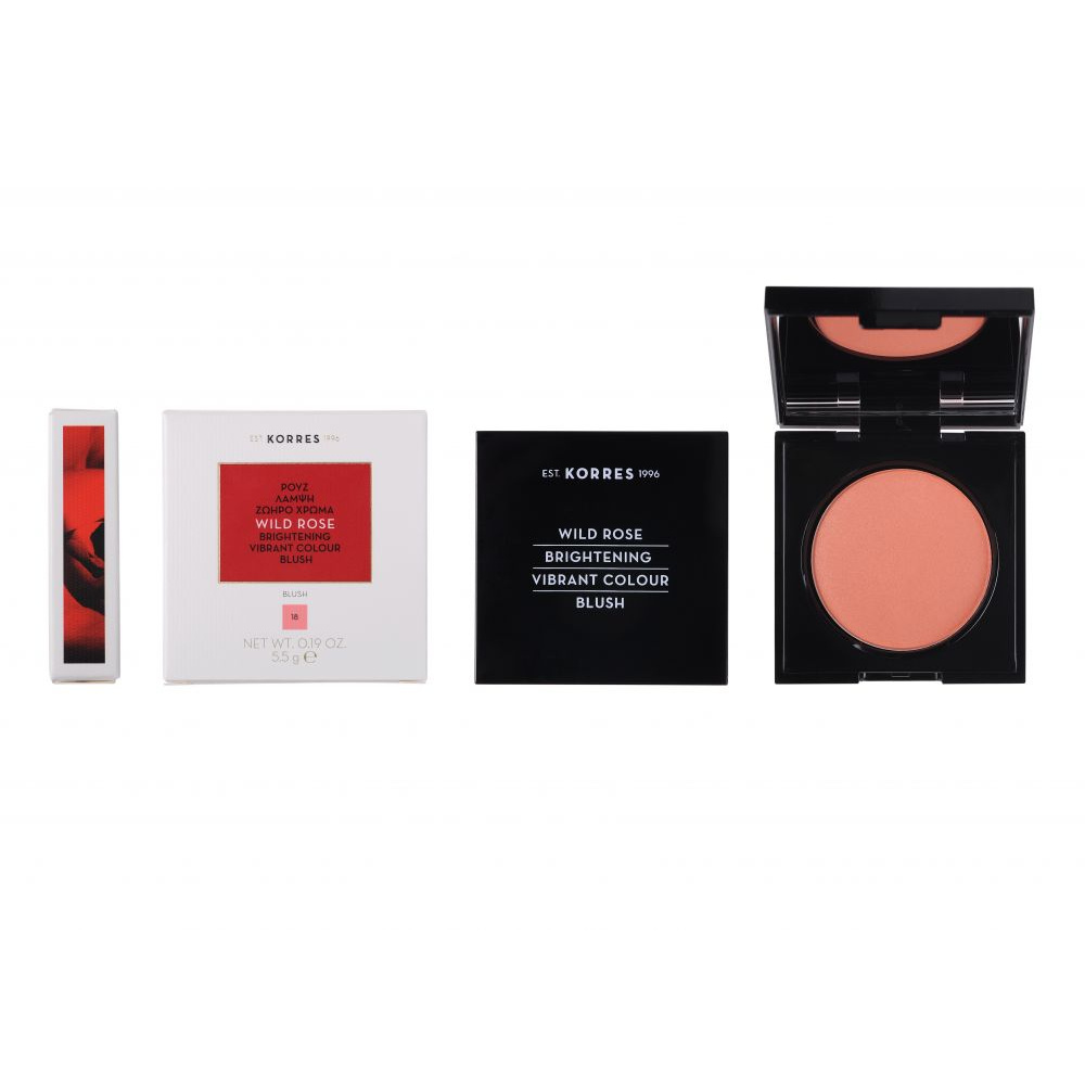 Korres Wild Rose Brightening Blush No.18 Ρουζ Άγριο Τριαντάφυλλο για Λάμψη & Ζωηρό Χρώμα, 5.5g