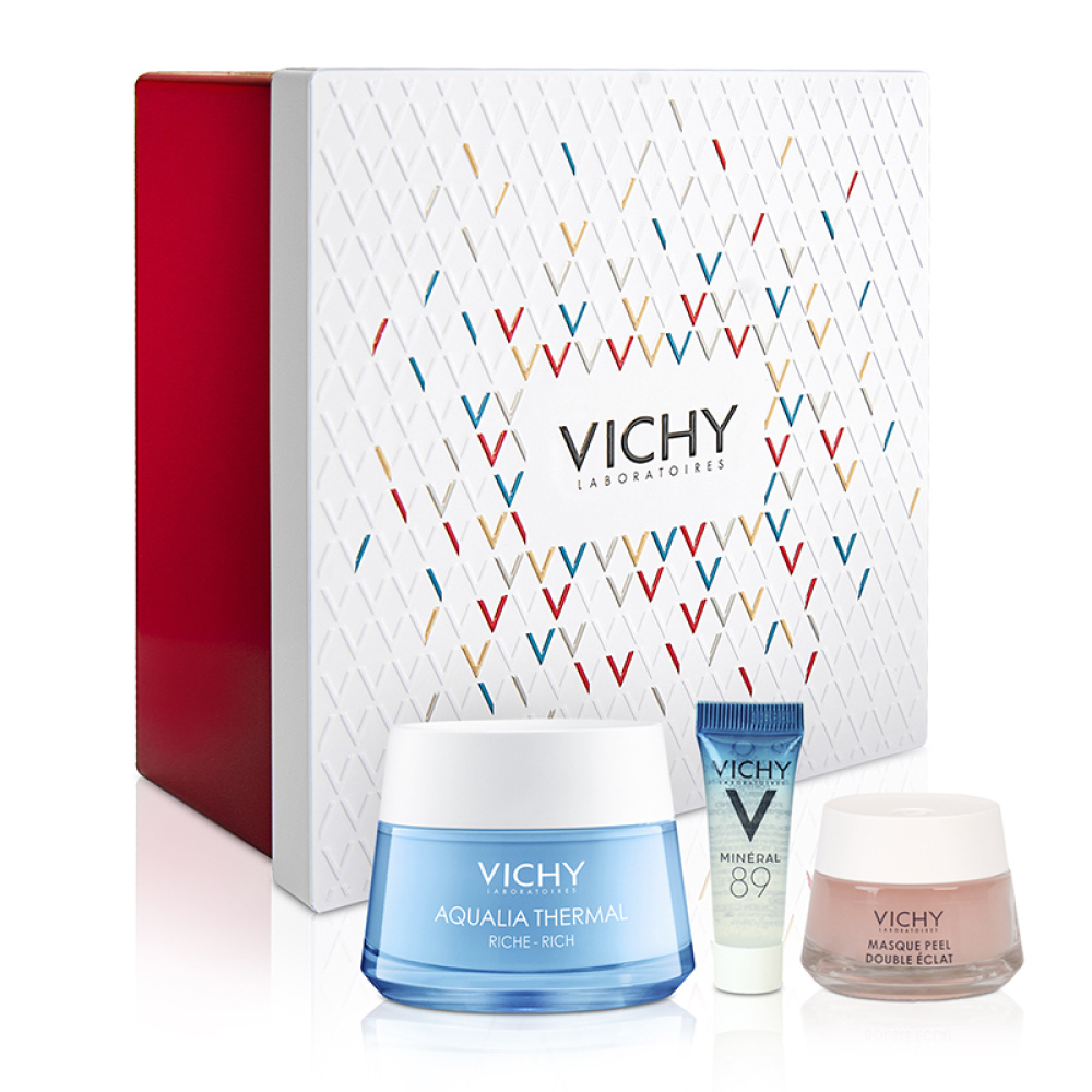 Vichy Set Aqualia Thermal Riche 50ml + Δώρο Glow Peel Mask 15ml + Vichy Mineral 89 4ml