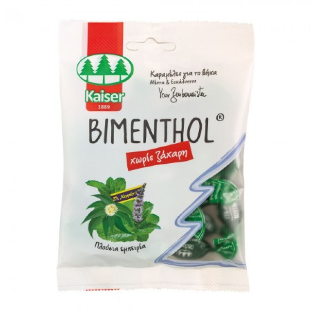 Kaiser Καραμέλες με Μέντα και Ευκάλυπτο (60gr) - Bimenthol, Αιθέρια Έλαια και Μενθόλη 60gr