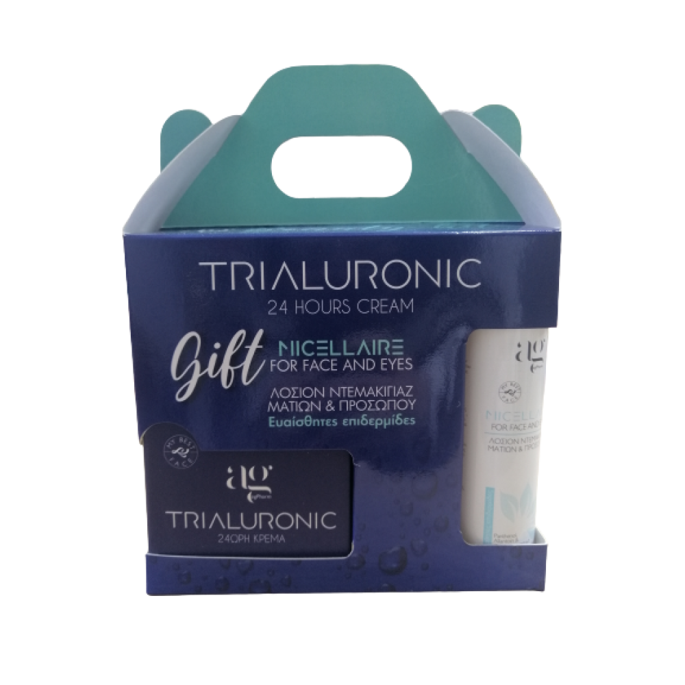 AgPharm Beauty Kit Trialuronic 24h Cream 50ml & Δώρο Micellaire Λοσιόν Ντεμακιγιάζ 100ml