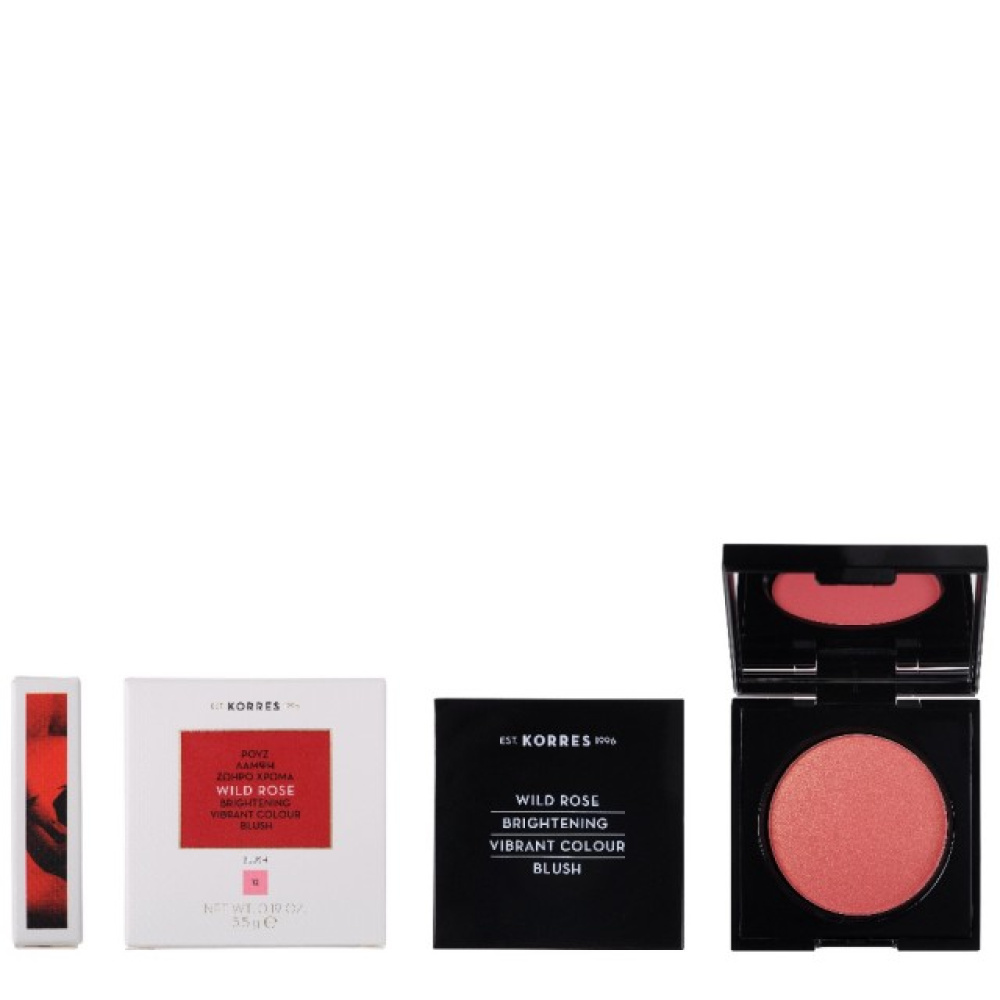Korres Wild Rose Brightening Vibrant Colour Blush No.12 Golden Pink Άγριο Τριαντάφυλλο Ρουζ 5.5gr