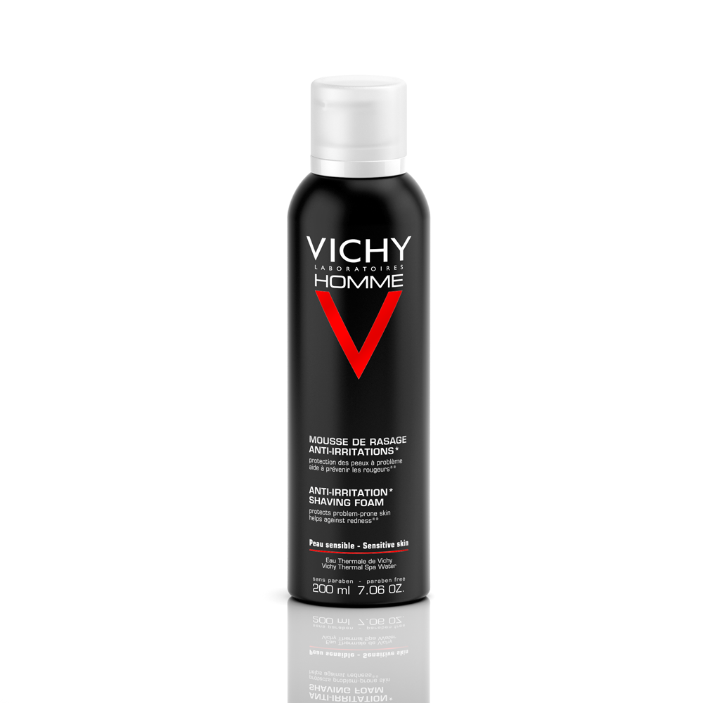 Vichy Homme Αnti Irritation Shaving Foam Αφρός Ξυρίσματος για Ευαίσθητες Επιδερμίδες, 200ml