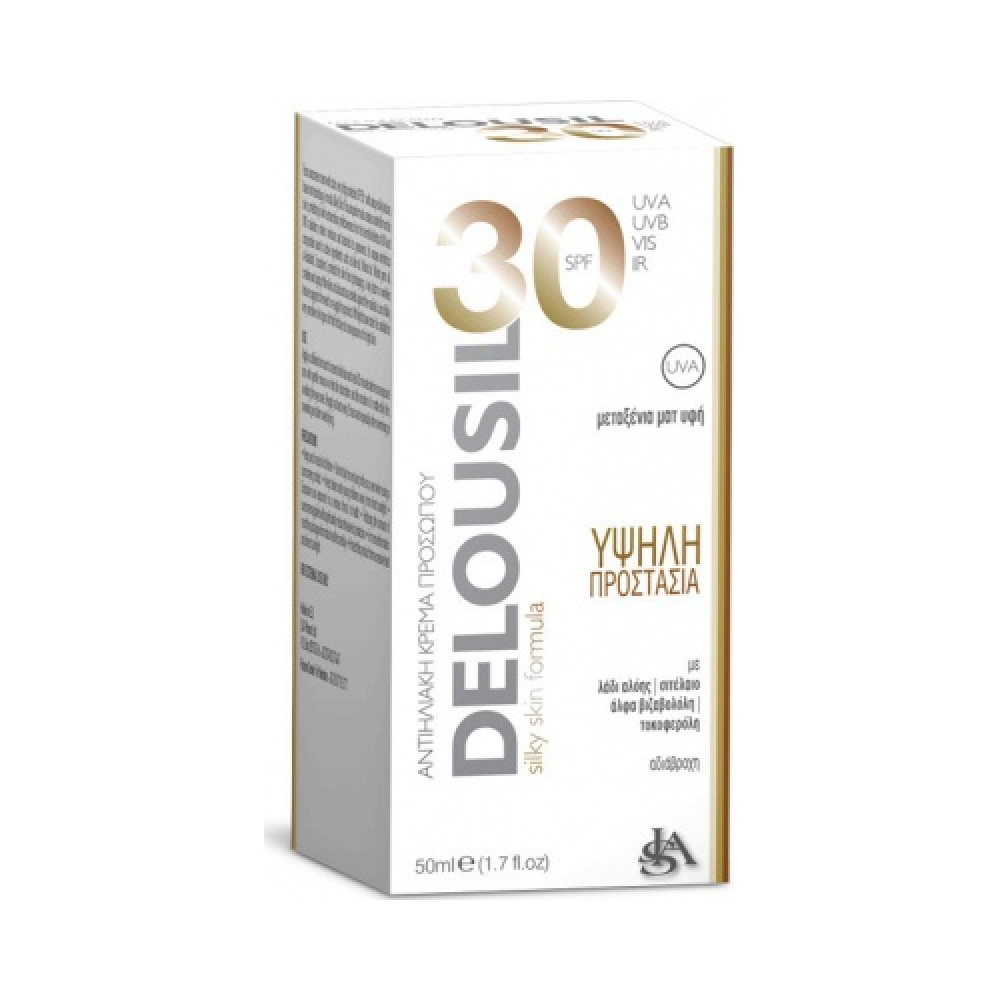 SJA Pharm Delousil Silky Skin Formula SPF30+ Αντηλιακή Κρέμα Προσώπου, 50ml