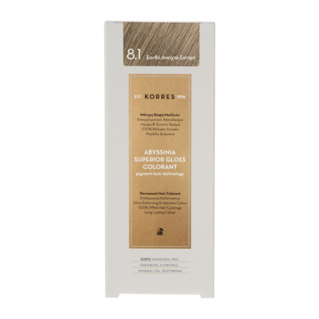 KORRES Abyssinia Superior Gloss Colorant 8.1 Ξανθό Ανοιχτό Σαντρέ 50ml