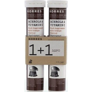 KORRES ΣΕΤ ACEROLA & VITAMIN C 18 ΑΝΑΒΡΑΖΟΝΤΑ ΔΙΣΚΙΑ 1+1 KORRES ΣΕΤ ACEROLA & VITAMIN C 18 ΑΝΑΒΡΑΖΟΝΤΑ ΔΙΣΚΙΑ 1+1