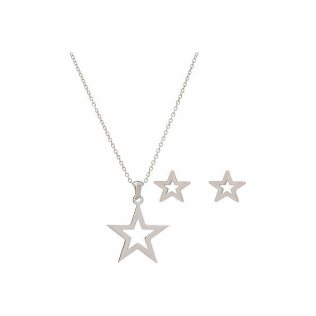 Medisei Dalee Set Star Necklace Set and Earrings Stainless Steel 3 pieces