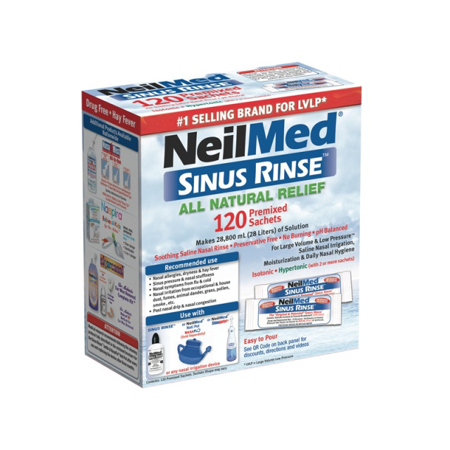 NeilMed Sinus Rinse Ανταλλακτικά Ισοτονικό Διάλυμα Ρινικών Πλύσεων για Ενήλικες, 120sachets