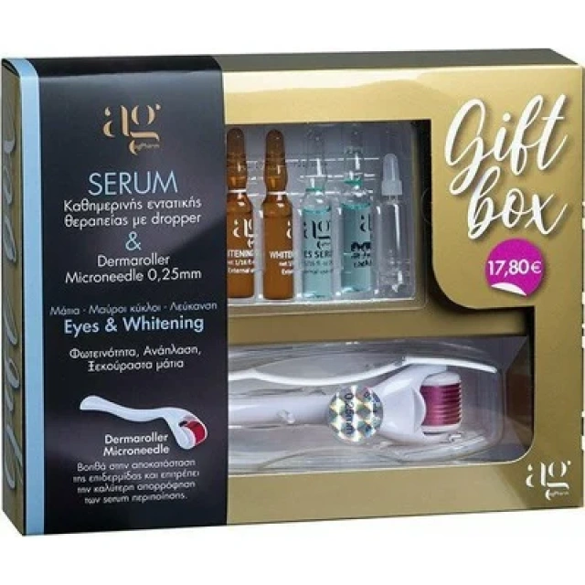 AG Pharm Gift Box με Serum Μάτια - Μαύροι Κύκλοι - Λεύκανση, 5τεμ & Dermaroller Miconeedle 0.25mm, 1τεμ