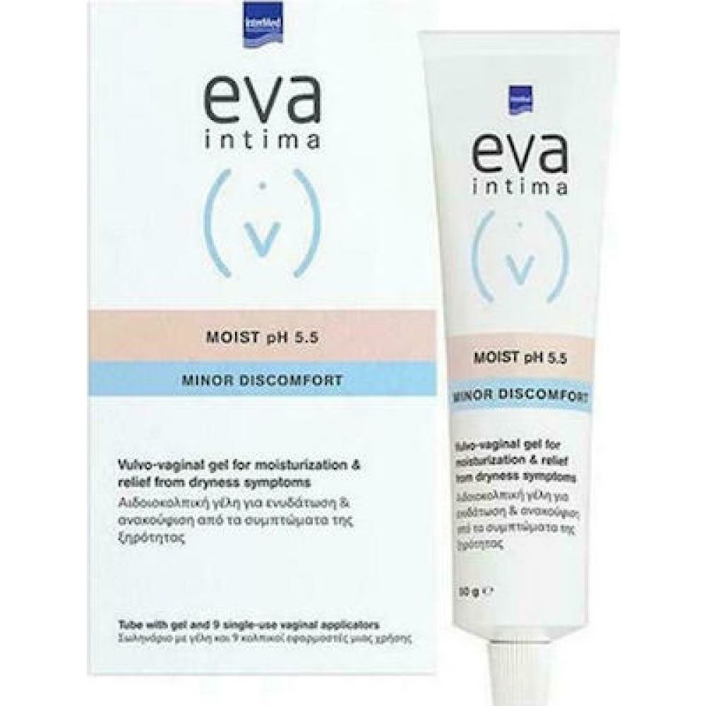 Intermed Eva Intima Moist pH 5.5 Minor Discomfort Gel Tube & 9 εφαρμοστές