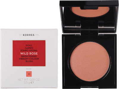 Korres Άγριο Τριαντάφυλλο Ρουζ Brightening Vibrant Colour Blush 42 Luminous Apricot 5.5g