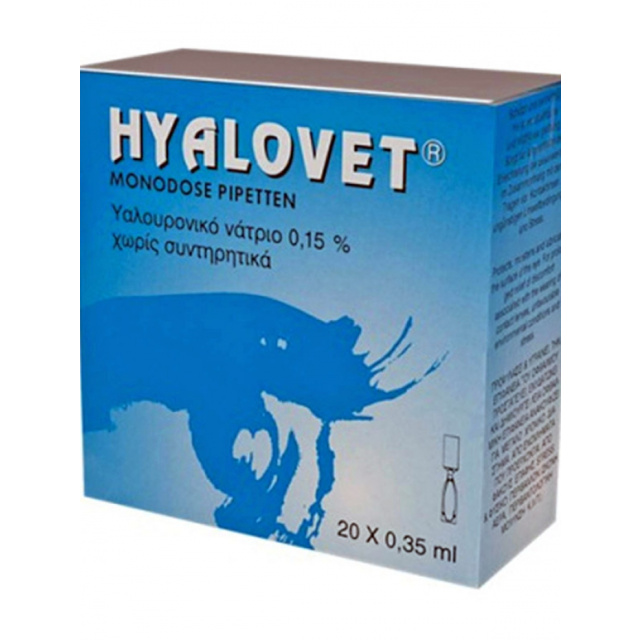 HYALOVET MONODOSE 0,15% X20 PIPETT