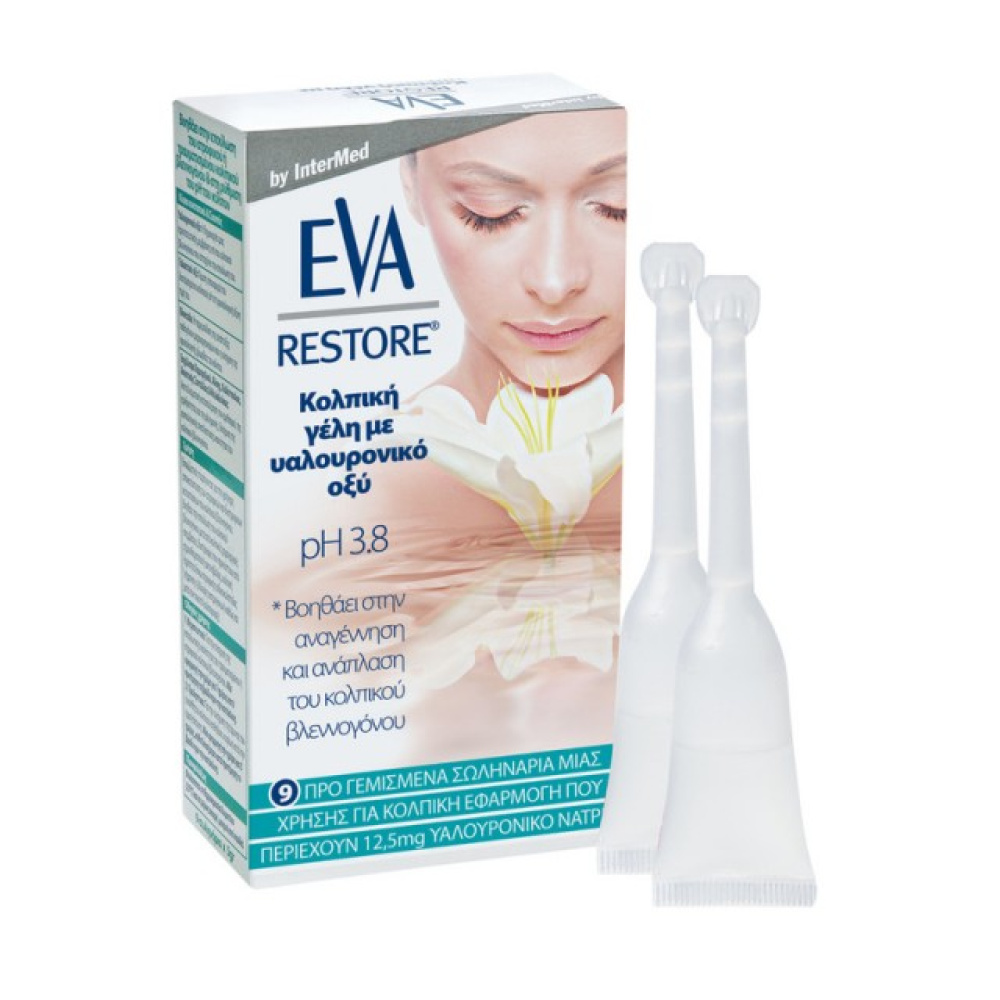 Intermed Eva Restore Κολπική Γέλη με Υαλουρονικό Οξύ PH 3.8, 9τμχ