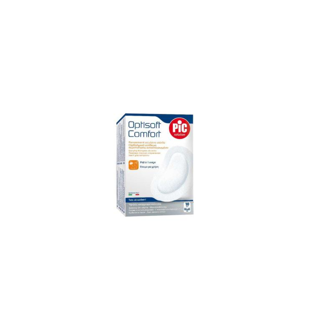 Pic Solution Optisoft Comfort Αποστειρομένο Οφθαλμικό Επίθεμα 95mm Χ 65mm 10τμχ