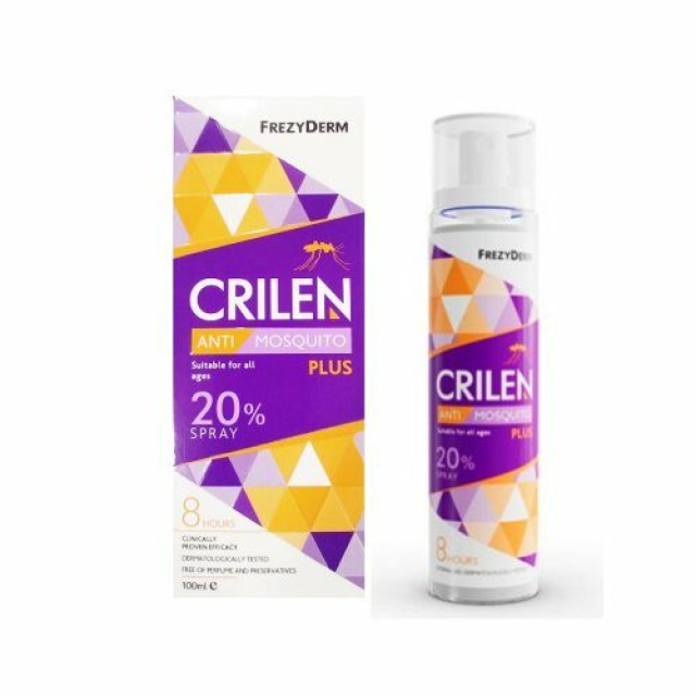 Frezyderm Crilen Anti Mosquito Plus 20% Άοσμο Εντομοαπωθητικό Σπρέι 100ml