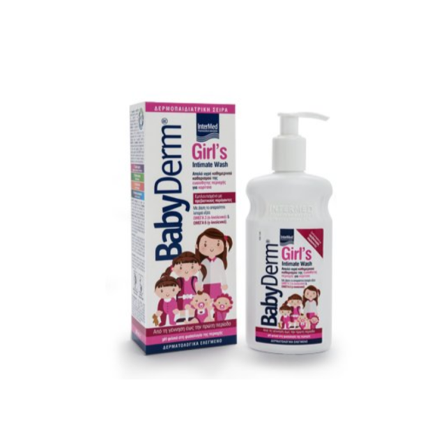 Intermed Babyderm Girl's Intimate Wash Υυγρό Καθαρισμού Ευαίσθητης Περιοχής Κοριτσιών, 300 ml