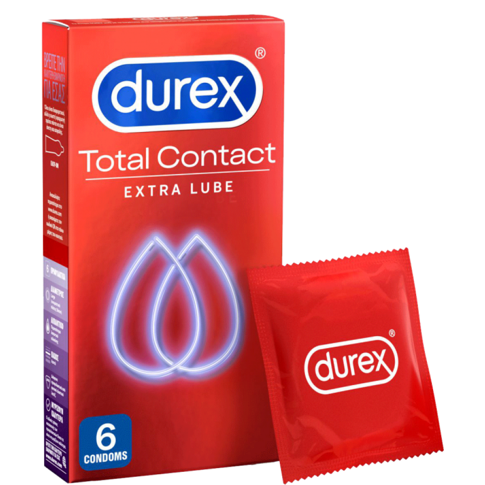 Durex Total Contact Προφυλακτικά Εξαιρετικά Λεπτά, 6τεμ