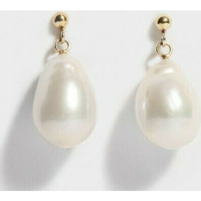 MEDISEI Dalee Ασημένια Σκουλαρίκια, Teardrop Pearl Yellow Gold Plated 05416 - 1 ζευγάρι