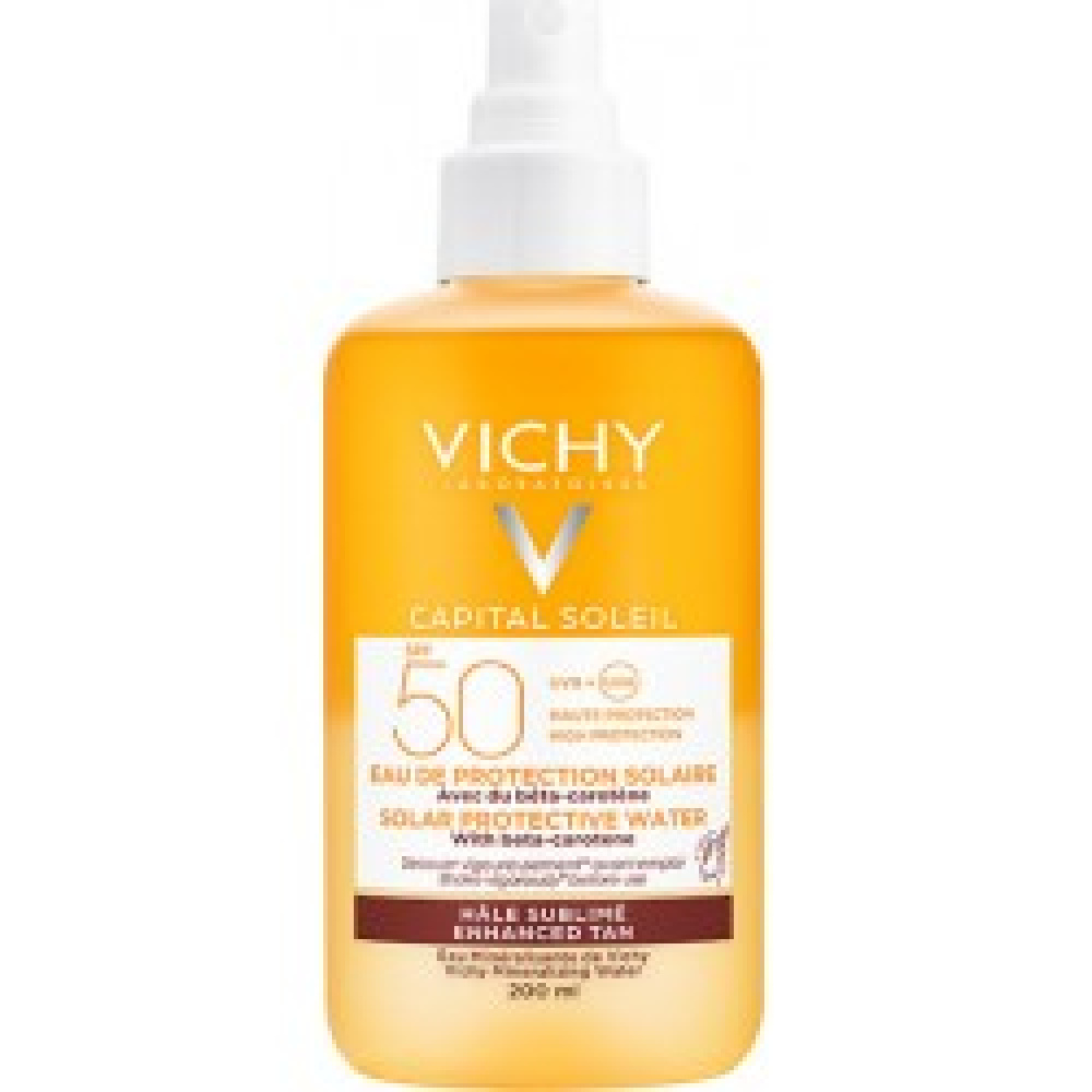 Vichy Capital Soleil Αντηλιακό Νερό Water Spray SPF50 - Για Λαμπερό Μαύρισμα 200ml