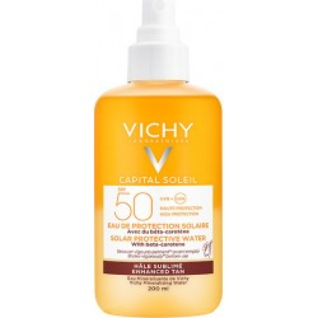 Vichy Capital Soleil Αντηλιακό Νερό Water Spray SPF50 - Για Λαμπερό Μαύρισμα 200ml