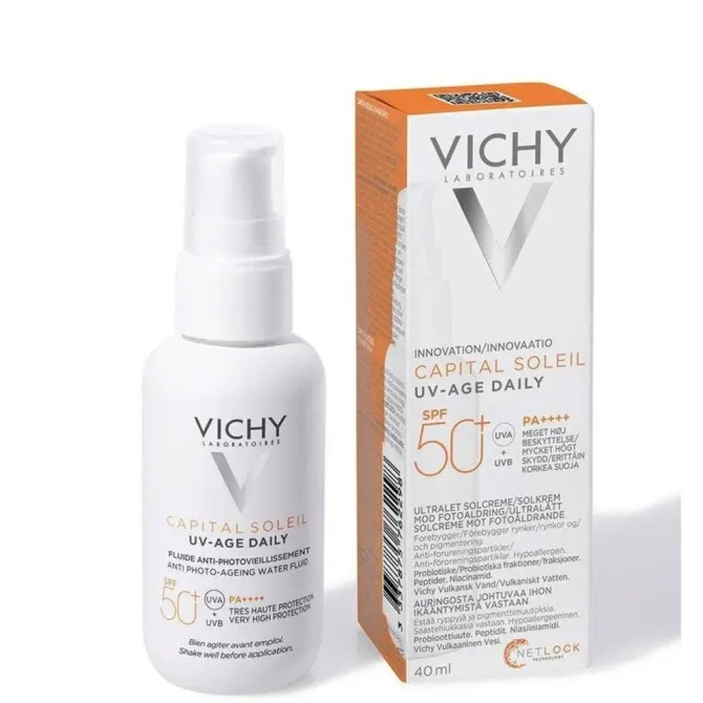 Vichy Capital Soleil UV-Age Daily Tinted Light SPF50+ Λεπτόρρευστο Αντιηλιακό Προσώπου με Χρώμα, 40ml