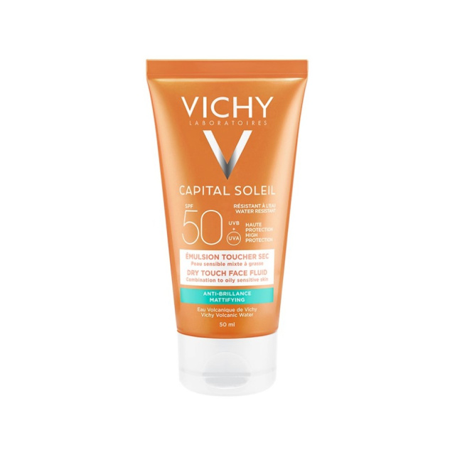 Vichy Ideal Soleil Mattifying Fluid Dry Touch Αδιάβροχη Αντηλιακή Κρέμα Προσώπου SPF50 50ml