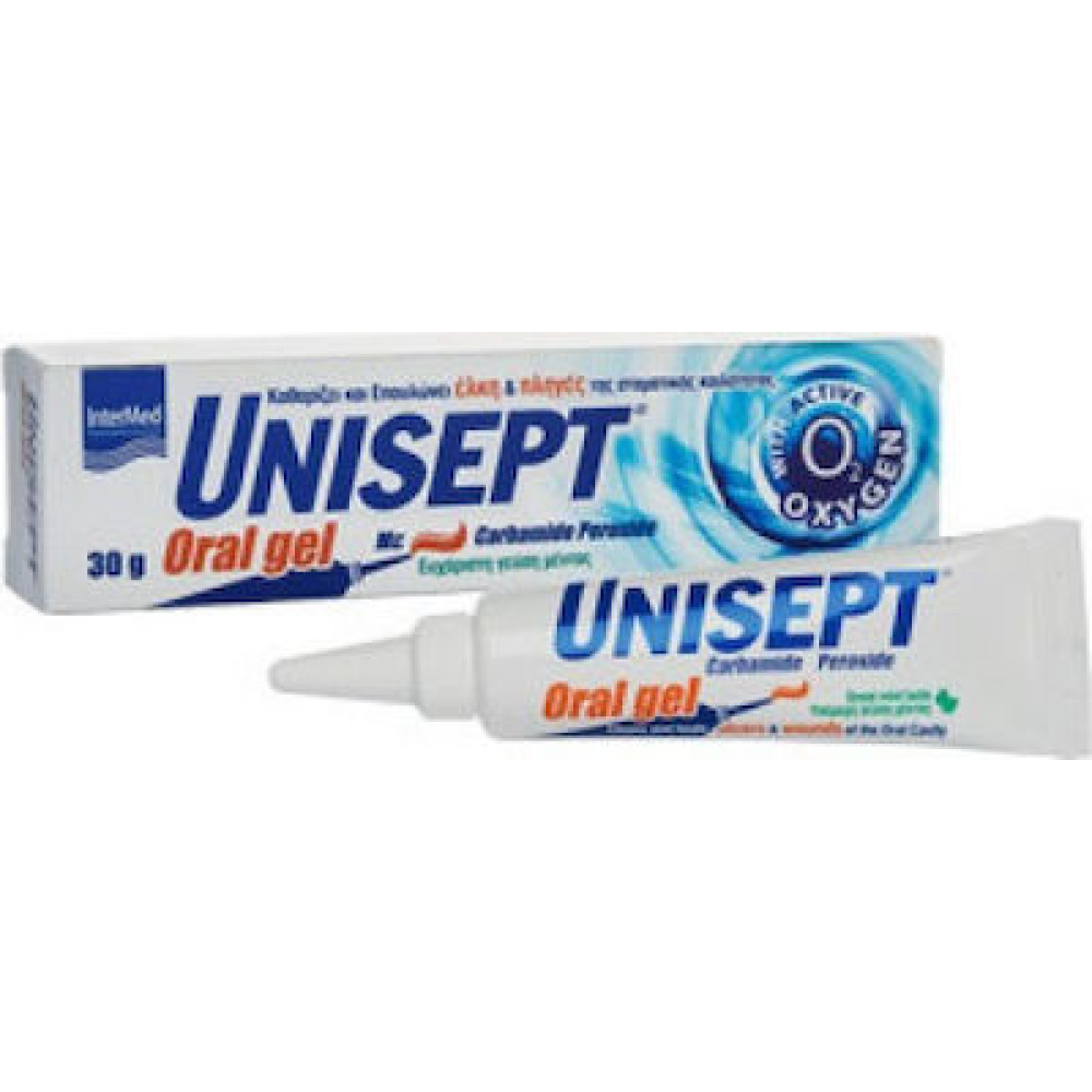 Intermed Unisept Oral Gel Γέλη για Έλκη και Πληγές της Στοματικής Κοιλότητας, 30gr