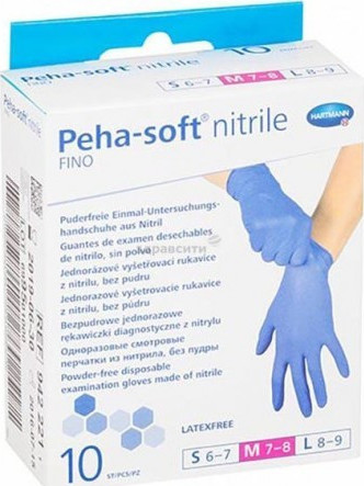 Hartmann Peha-Soft Nitrile Fino Gloves Medium 10τμχ Hartmann Peha-Soft Nitrile Fino Gloves Medium 10τμχ