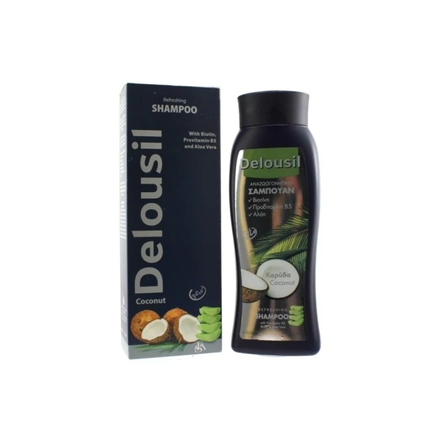SJA Pharm Delousil Refreshing Shampoo Αναζωογονητικό Σαμπουάν Καρύδα με Προβιταμίνη Β5 & Αλόη, 400ml