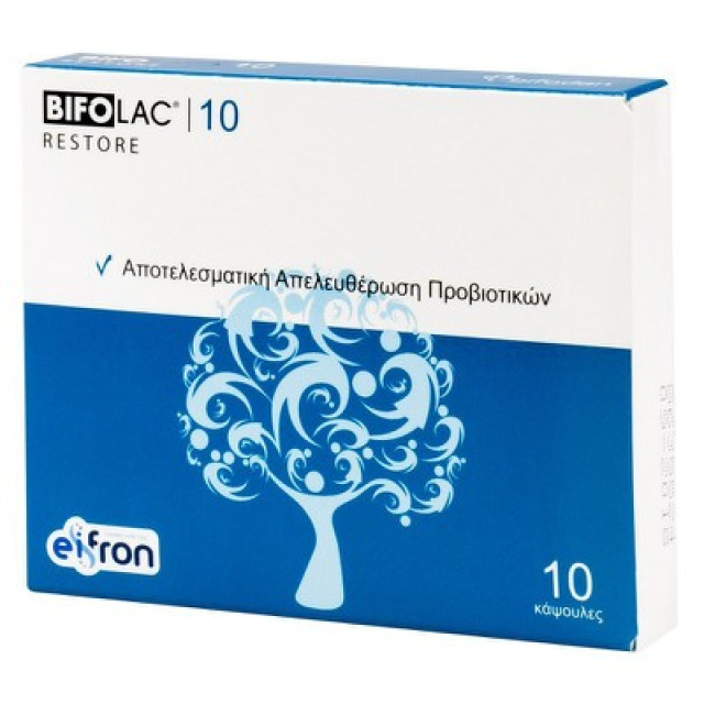 Bifolac Restore Probiotics 10caps (Προβιοτικά- Συμπλήρωμα Διατροφής για τη Σωστή Λειτουργία του Εντέρου)