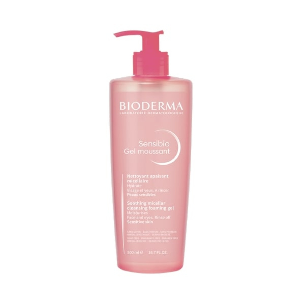 Bioderma Sensibio Gel Moussant Απαλό Τζελ Καθαρισμού & Αφαίρεσης Μακιγιάζ για Ευαίσθητο Δέρμα, 500ml