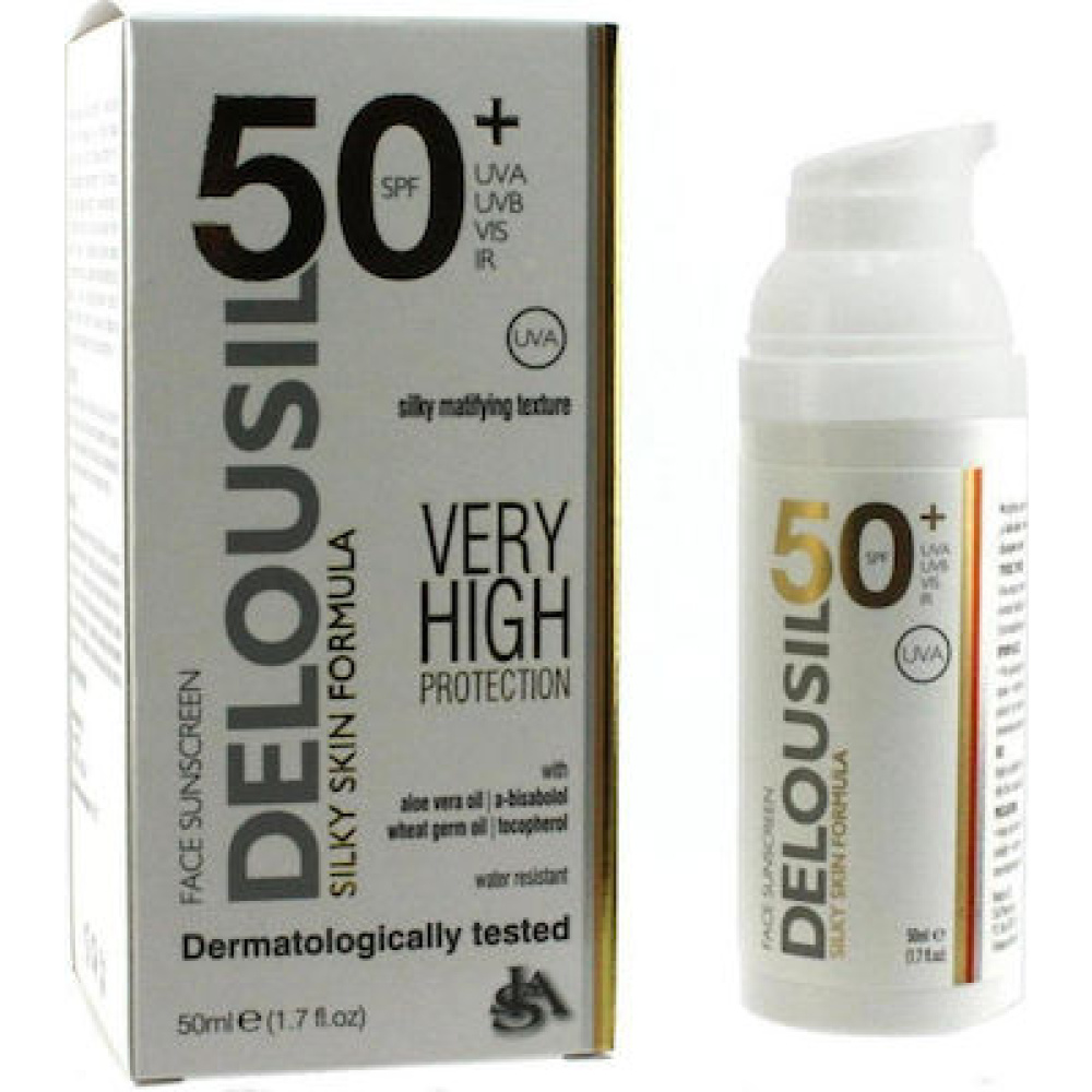 SJA Pharm DELOUSIL Sun Screen SPF 30 Αντηλιακή Κρέμα Προσώπου με Σησαμέλαιο & Λάδι Αλόης, 50ml