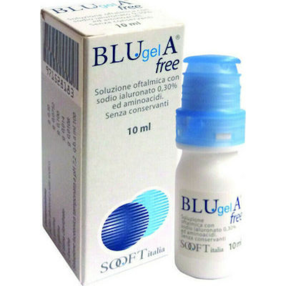Sooft Italia Blugel A Free Eye Drops, Οφθαλμικές Σταγόνες με Υαλουρονικό Οξύ, 10ml
