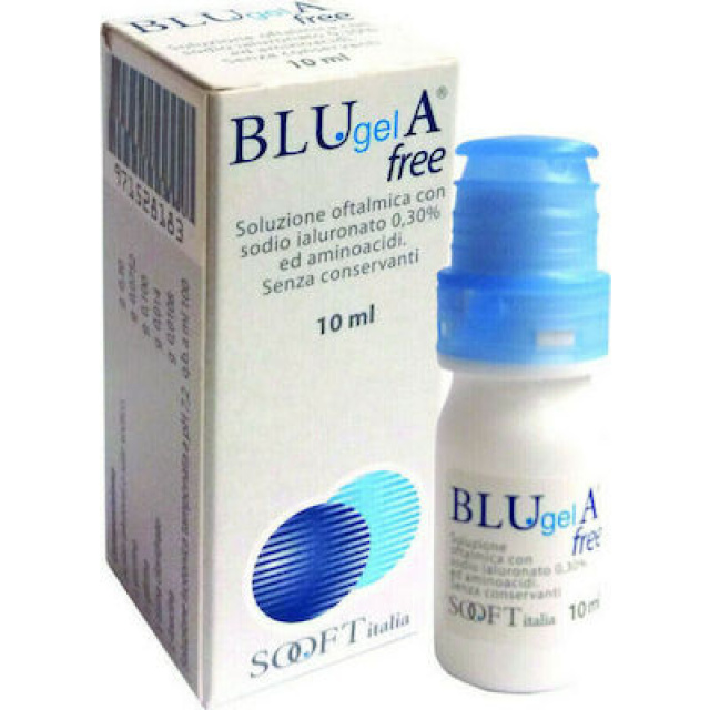 Sooft Italia Blugel A Free Eye Drops, Οφθαλμικές Σταγόνες με Υαλουρονικό Οξύ, 10ml