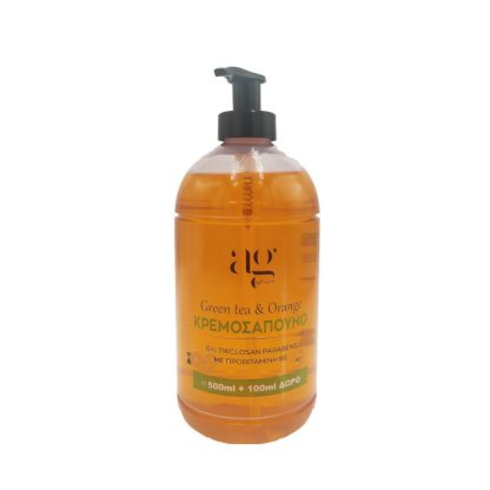AG PHARM ΚΡΕΜΟΣΑΠΟΥΝΟ 500ML GREEN TEA & ORANGE