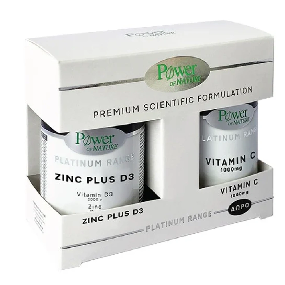 PPOWER HEALTH PLATINUM ZINC PLUS D3 30S CAPS&Δ VIT C 1000MG